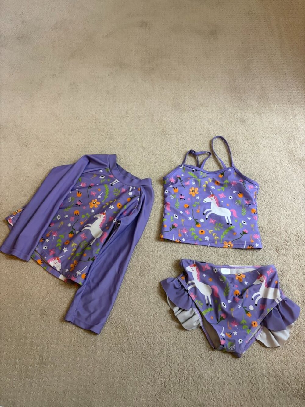 3-Piece Swimsuit Long Sleeve Rash Guard Tankini Sets